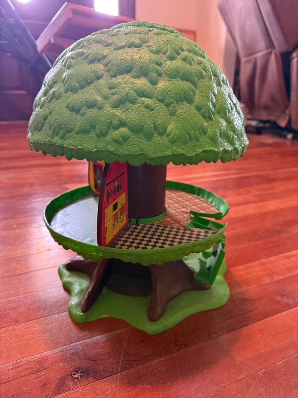 1970s Green Play Tree House Kids Toy - Imaginative Play